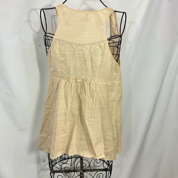 leifsdottir tan linen boho tank size 0 - Picture 5 of 8